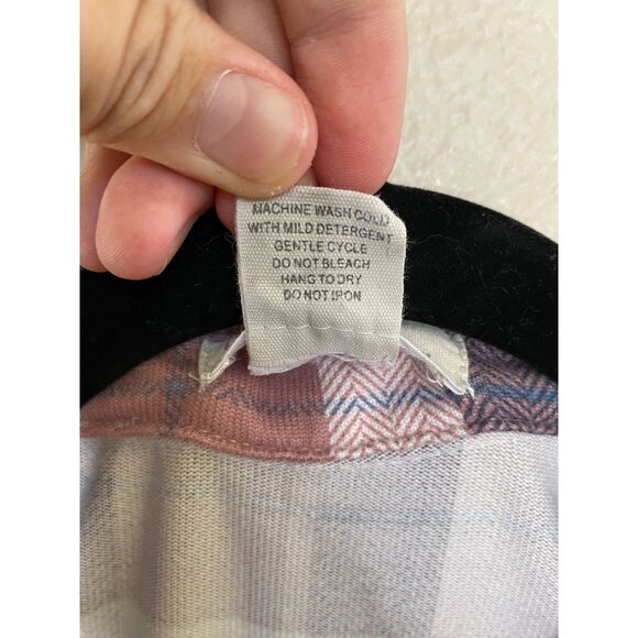 Passport Womens Pink Black Button-Up Shirt 16 long sleeve collared polyester - Picture 4 of 6